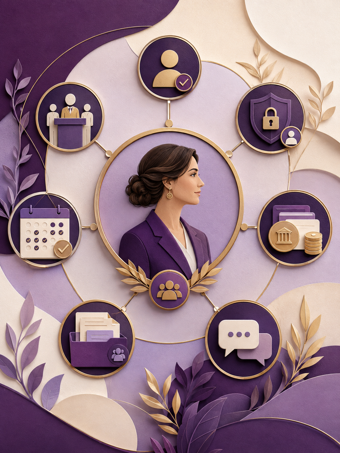 Illustration of member profiles connected to roles, records, and participation