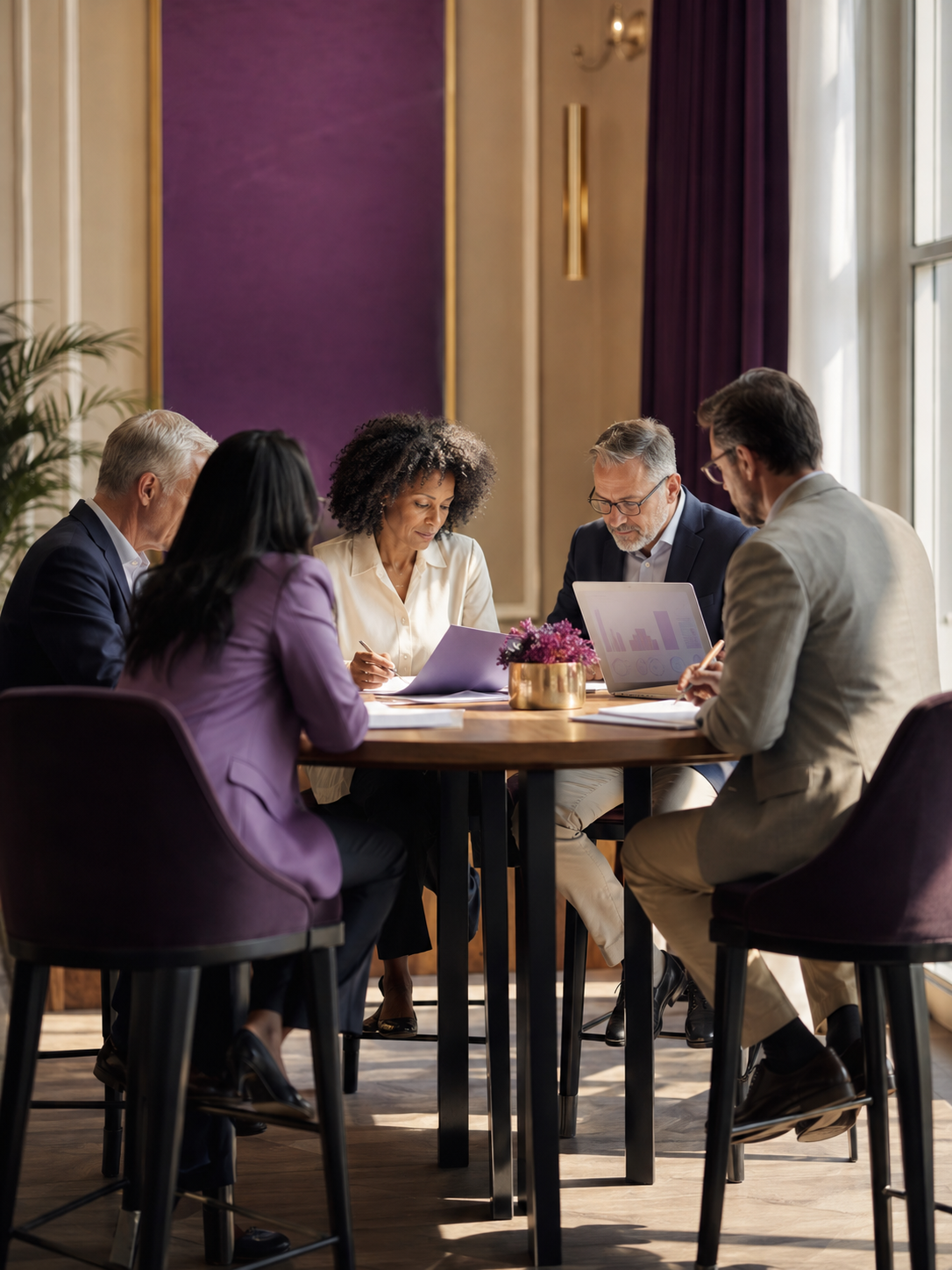 Association board coordinating connected organization operations
