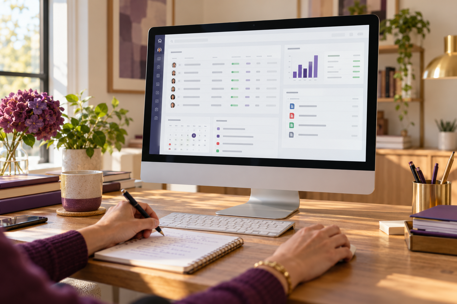 Association operations in one connected workspace