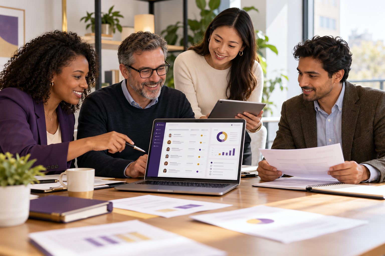 Small association leaders organizing membership records in a digital workspace